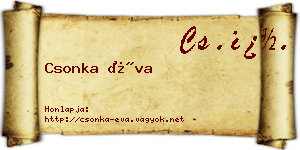 Csonka Éva névjegykártya