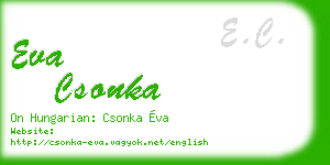 eva csonka business card